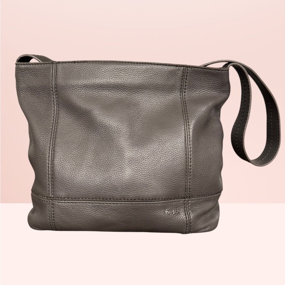 The Sak Handbags - The Sak Pebbled Leather Shoulder Bag Gray Hobo Purse